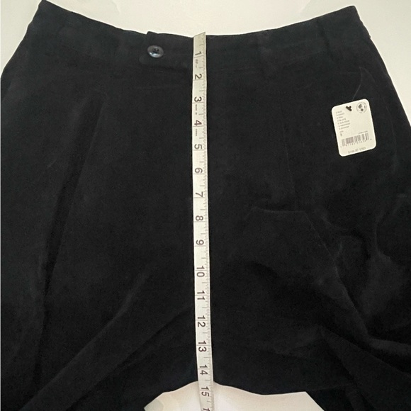 New Free People Velvet Pleated Pants Size 8 Loose Fit Mid Rise Trousers Black - Picture 12 of 17